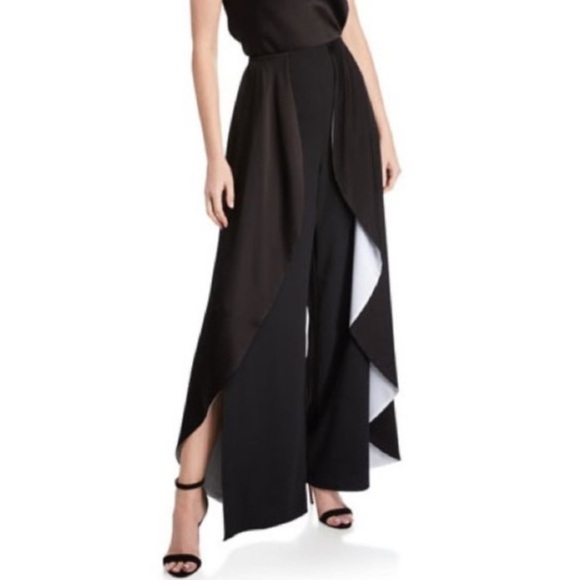 Slit Ruffled Wide Leg Pants
